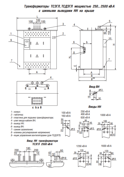 ТСЗГЛ 250/10/0,4 У/Ун-0 У3 трансформатор НН