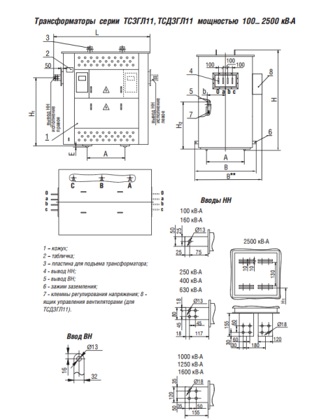 ТСДЗГЛ11 160/6/0,4 Д/Ун-11 У3 трансформатор