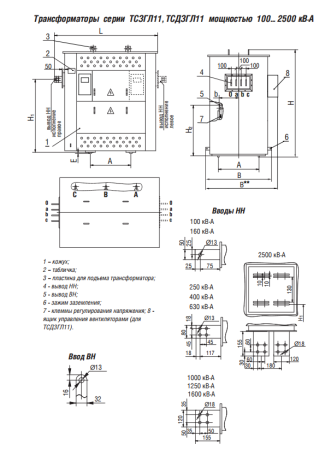 ТСЗГЛ11 1600/6/0,4 У/Ун-0 У3 трансформатор